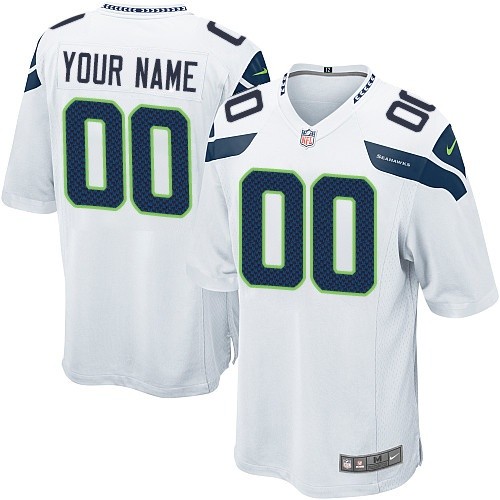 Youth Limited Nike Jersey White Road - Customized NFL Seattle Seahawks